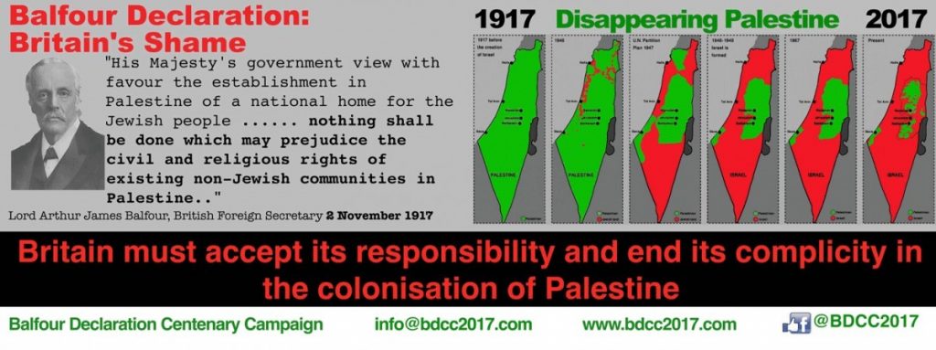 Britisk kampagne for at få regeringen for at indfri deres ansvar overfor palæstinenserne, der blev ofre for koloniseringen af Palæstina
