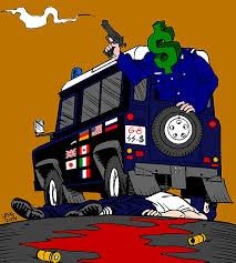 Tegneren Latuffs opfattelse. Kilde: https://latuff.deviantart.com/art/Carlo-Giuliani-2156319