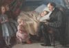 H.C. Andersen læser historien “Engelen” for malerindens børn 1862. Malet af Elisabeth Jerichau-Baumann (1819-1881), dansk maler og forfatter. Photo: Lars Bjørnsten Odense. Public Domain.