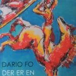 Bogforside: Dario Fo: Der er en skør konge i Danmark. Udgivet af Forlaget Multivers, 2015.