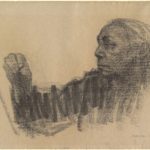 Käthe Kollwitz (1867–1945). Autoportrait, charcoal on brown laid Ingres paper, 1933. From the Rosenwald Collection, National Gallery of Art, Washington, D. C. Public Domain.