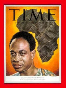 Kwame Nkrumah on Time magazine cover, 1953. By Boris Chaliapin. Public domain.