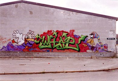 Nikolaj Peyk on Twitter: "I dag for præcis 30 år siden lavede jeg danmarks første graffiti-piece sammen med mit crew Whap Gang". Kilde: <a href="http://t.co/kqHjgUDz1i"">Twitter@Peyk</a>