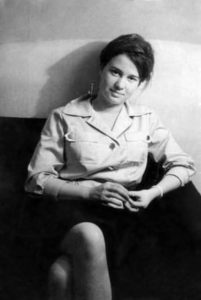 Ulrike Meinhof, German journalist and member of the RAF (Red Army Faction). 1964. Source: Private picture, supplied by Ulrike Meinhofs daughter, Bettina Röhl. Photo: unknown member of the Meinhof family. Public Domain.