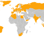 Some countries which reproduced the Jyllands-Posten cartoons in the w:Jyllands-Posten Muhammad cartoons controversy shown in orange. This includes any instance of the cartoons being published in any form (such as blurred out, only a few published etc.) as listed on w:List of newspapers that reprinted Jyllands-Posten’s Muhammad cartoons and may not reflect whether the publishing of the cartoons was widespread or only a few or one individual newspaper in a country which published them. This map is probably not complete. Grey indicates no data, it does not necessarily mean the cartoons were not published in those countries. (CC BY-SA 3.0).