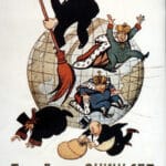 Soviet poster “Comrade Lenin cleans the Earth from scum” November 1920. Cartoon made by Mikhail Cheremnykh (-1962), Russian caricaturist, painter, illustrator, poster artist and comics, and Viktor Deni (1893–1946), Soviet satirist, cartoonist and poster artist. Public Domain.