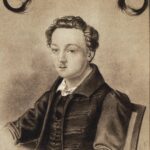 Georg Büchner (the original was in the possession of Büchner’s family in Darmstadt; burned in 1944). Portrait drawing by Adolf Hoffmann (1814-1896) in 1835. Public Domain.