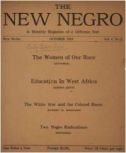 "New Negro" fra Oktober 1919. Redigeret af Hubert Harrison