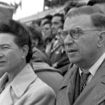 Simone de Beauvoir and Jean-Paul Sartre attended the ceremony of 6th Anniversary of Founding of Communist China in Beijing on 1 October 1955 in Tiananmen square, 1 October 1955. Photo: Liu Dong’ao, Xinhua News Agency. Public Domain. See 9. januar 1908 below.
