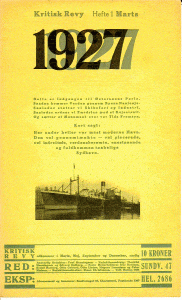 Forside af Kritisk Revy, Aargang 1927, Hefte 1.