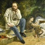 Pierre-Joseph Proudhon and his children in 1853 – Petit Palais Paris. Painted in 1853 by Gustave Courbet (1819-1877). Photo taken and uploaded by Paul Hermans. Public Domain.