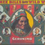 Denne plakat af Bowl Show blev offentliggjort i 1905 med den berømte Apache-kriger, Geronimo, og andre deltagere.