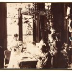 Émile Zola in the dining room of Médan. Auction of the former François Émile-Zola collection. Date between circa 1895 and circa 1900. Photo: Émile Zola (1840–1902).  Public Domain.