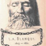 Auguste Blaqui mortuary mask. Masque mortuaire (Gravure de F. Braquemond) Public Domain.