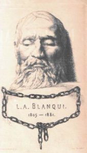 Auguste Blaqui mortuary mask. Masque mortuaire (Gravure de F. Braquemond) Public Domain.