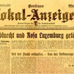 Berliner Lokal-Anzeiger 16 janauar 1919 om mordet på Karl Liebknecht og Rosa Luxemburg.  Se nedenfor 15. januar 1919.forsideartikel om