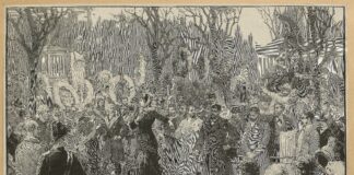 Blanqui's funeral at Père-Lachaise. Ilustrated by Dick de Lonlay (1846–1893) and Frédéric de Haenen (1853–1929). Public Domain.