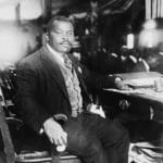 Marcus Garvey, National Hero of Jamaica, seated at desk, 5 August 1924. Photo from George Grantham Bain Collection, U.S. Library of Congress. Public Domain.