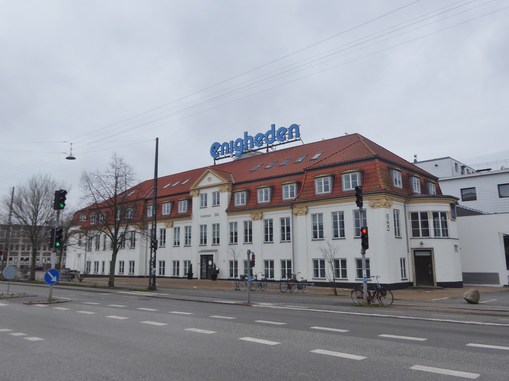 Det tidligere mejeri Enigheden på Lygten i Nordvest i København. Foto: taget 20. december 2020 af Leif Jørgensen. (CC BY-SA 4.0).