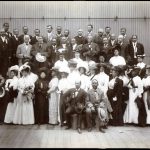Group portrait of the delegates to the Niagara Movement meeting in Boston, Massachusetts in 1907;W. E. B. Du Bois is seated in front row, next to him is Clement G. Morgan. Niagara Movement delegates, Boston, Mass., 28 August 1907. Photo: Elmer Chickering (1857–1915). Public domain. See below February 26, 1868.