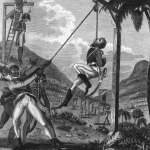 “Revenge taken by the Black Army for the Cruelties practised on them by the French”. Illustration by British soldier and self-admitted “admirer of Toussaint L’Ouverture” (chapt.5) Marcus Rainsford from his 1805 book “An historical account of the black empire of Hayti”. 1805. Source: https://www.loc.gov/pictures/item/2006685880/. Author: Marcus Rainsford (19th century). Public Domain.