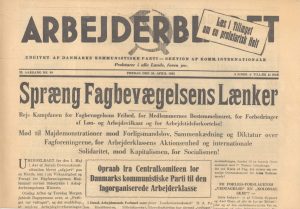 Arbejderbladet (dagblad fra 1934) og fra 1945 tog man navn efter det illegale DKP-blad "Land og Folk". (fotokopi af blad fra 1935, april måned, FØR den antifascistiske folkefrontspolitik blev lanceret på Kominterns 7. kongres i august måned)
