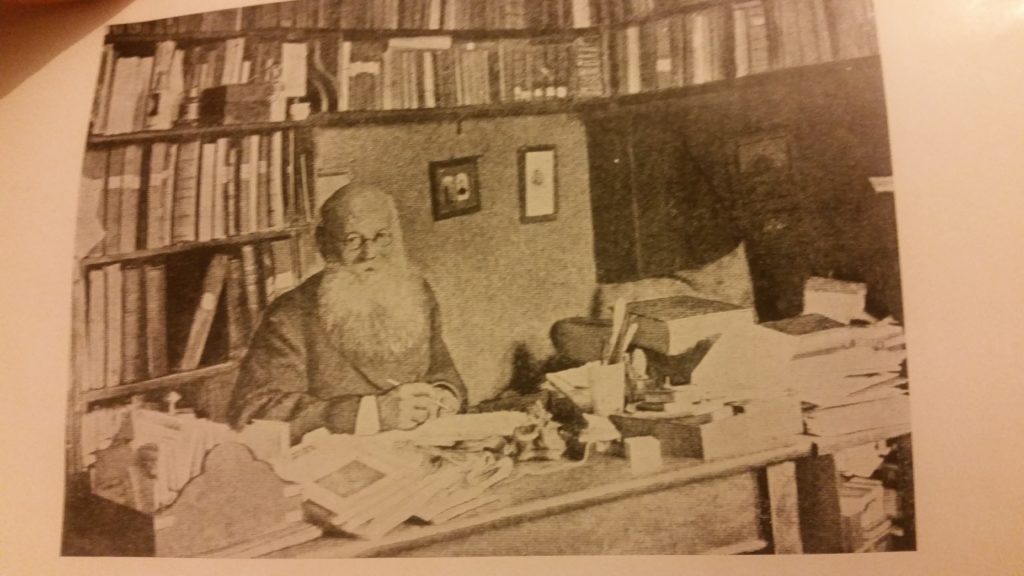 Piotr Kropotkin at his desk, circa 1890. Photo: Unknown. Public Domain.