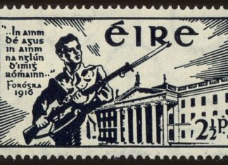 Easter Rising / Påskeoprøret i Dublin 1916: Irsk frimærke 1941, 25 år efter.