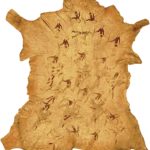 The painted picture on this bison hide shows the battle of the Little Bighorn, where the Plain Indians fought Lieut. Col. George Custer’s troops. Circa 1878. Made by a Cheyenne artist. Photographer: Museum of the American Indian. Public Domain.