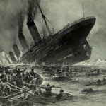 Titanic sinking. Engraving by Willy Stöwer (died on 31st May 1931): Der Untergang der Titanic. Date: 1912. Für die Magazine „Gartenlaube‟ gezeichnet von Professor Willy Stöwer. Public Domain.