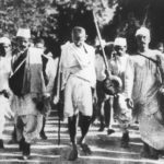 Gandhi during the Salt March, March 1930. Photo: Unknown/Scanning: Yann. Public Domain.
