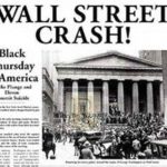 Avisforside med nyheden om Wall Street krakket i 1929.