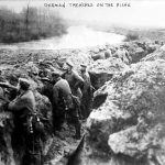 German Trenches on the Aisne during the First World War. The photograph is undated. The men are not wearing helmets so this is early in the war, possibly 1914 or 1915. Source: Library of Congress. Author: Bain News Service (publisher) Permission (Reusing this file) “No known restrictions on publication” according to LOC.
