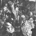 Pope Urban II preaching the First Crusade at the Council of Pope Urban II preaching the First Crusade at the Council of Clermont. Public Domain.