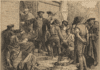 Usigneret, men tilskrevet Louis Moe (1857–1945) baseret på et maleri af Carl Bloch (1834–1890). Danmarks historie i Billeder XXXIII, Hans Tavsen forsvarer Joakim Rönnov. I 1533 blev reformatoren Hans Tausen dømt for blasfemi og det ophidsede de protestantiske borgere i København. Litografiet viser, hvordan Tausen forsvarer biskop Joachim Rønnow mod folkemængden. Farvelitografi på papir, opklæbet på pap. Alfred Jacobsens litogr. Etablissement, København K. Samlingen omfatter 50 billeder, mus.nr. 17.001-17.049. Nr. VI og L mangler. Samlingen er udgivet i 1898, se V.E. Clausen: Folkelig grafik i Skandinavien, 1973 s. 144. 70.9 Cl f. Udstillet i juli-august 1906 iflg. årsberetning 1906-07. 1 dublet. 1898. Anskuelsestavle på papir med litografi, svagt gulligt. Nuværende placering: AU Library, Campus Emdrup. Credit: Fra Dansk Skolemuseum. (CC BY-SA 4.0).