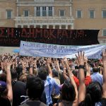 Demonstrations in front of the Greek parliament – Moutza against the parliament (29 June 2011) The most traditional gesture of insult among Greeks: it consists of extending all fingers of one or both hands and presenting the palm or palms towards the person to be insulted in a forward motion. Photo: Ggia (CC BY-SA 3.0) Source: https://commons.wikimedia.org/wiki/File:20110629_Moutza_demonstrations_Greek_parliament_Athens_Greece.jpg