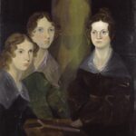 The Brontë Sisters (Anne Brontë; Emily Brontë; Charlotte Brontë), circa 1834. Oil on canvas painted by the brother Branwell Brontë (1817–1848). The original is placed on the British National Portrait Gallery. Digitally restored by National Portrait Gallery. Public Domain.