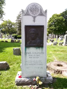 Grave Site of Emma Goldman, located in Forest Park Cemetery, Lot 1044, Section N, Forest Park, IL., USA. Photo: Taken on August 1, 2017 by Stephen Hogan. (CC BY 2.0) 