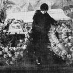 Louise Bryant at husband John Reed’s funeral. Original caption: “Nothing Louise Bryant ever wrote matches in poignancy the moving description of her last minutes at John Reed’s deathbed in Moscow in October of 1920, a victim of typhus, at the age of thirty-three. “Have you ever stared into the white eyes of death,” she asks Max Eastman in a long letter detailing their last days together and the dreadful realization she had been clinging to Reed’s hand long after he had passed away. Here she is at Reed’s funeral. Photo: Unknown, Public Domain.