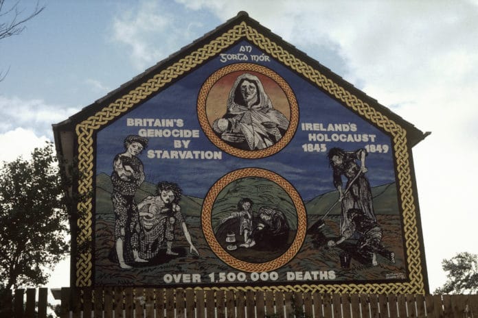 Ireland's Holocaust mural on the Ballymurphy Road or Whiterock road?, Belfast. 