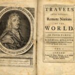 Travels Into Several Remote Nations of the World, London 1667. Title page of first edition of Gulliver’s Travels by Jonathan Swift. Public Domain.