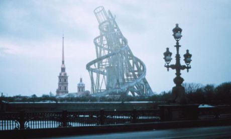 Tatlins monument fra 1920 i 3D-projektion