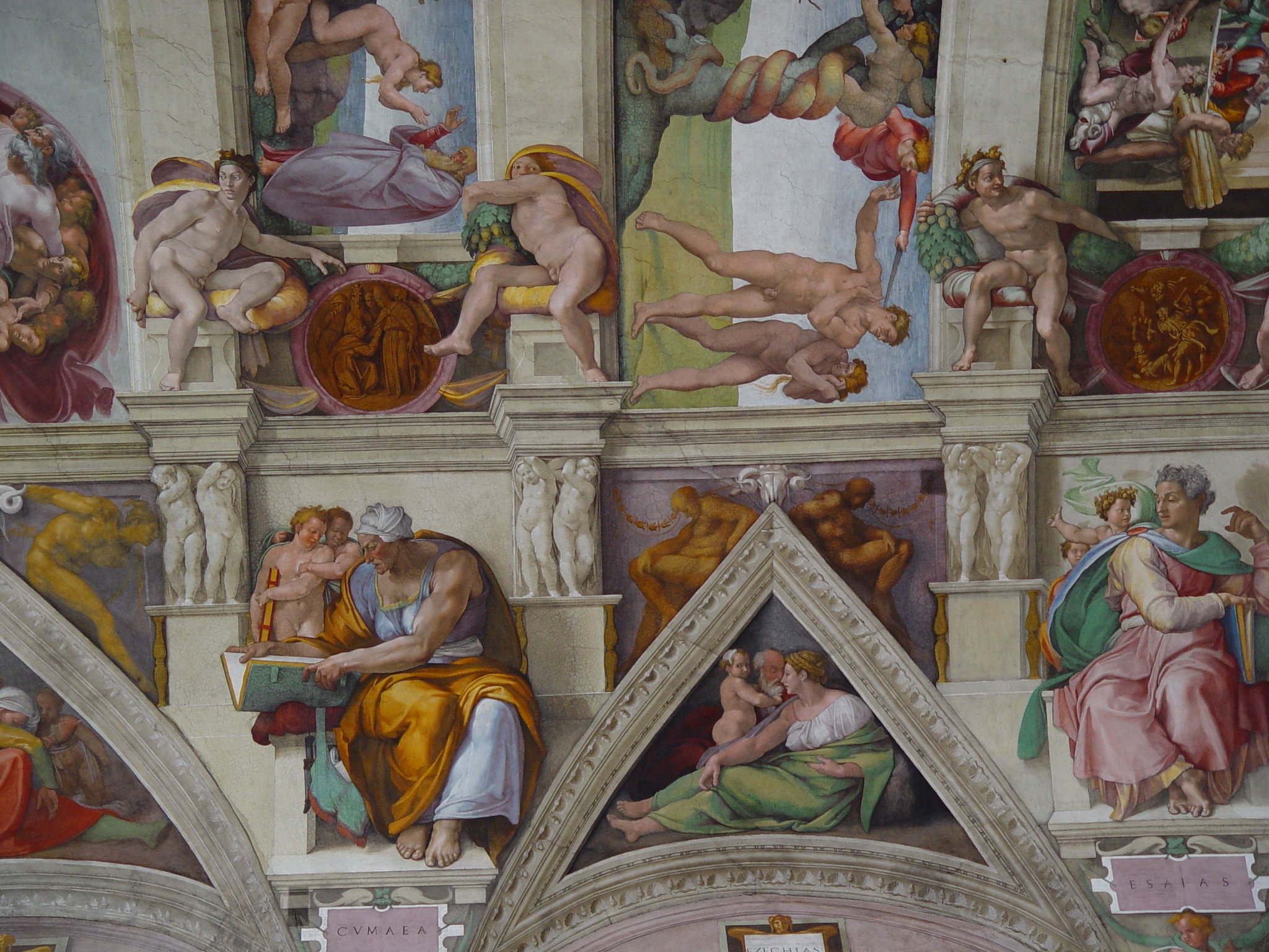 Sistine Chapel, detail of a fresco. Photo: uploadet 8 January 2006 by the photographer W. Hochauer. (CC BY-SA 2.0 DE).