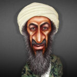 Osama Bin Laden – Caricature. Art: Made in 2021 by DonkeyHotey (CC BY 2.0).