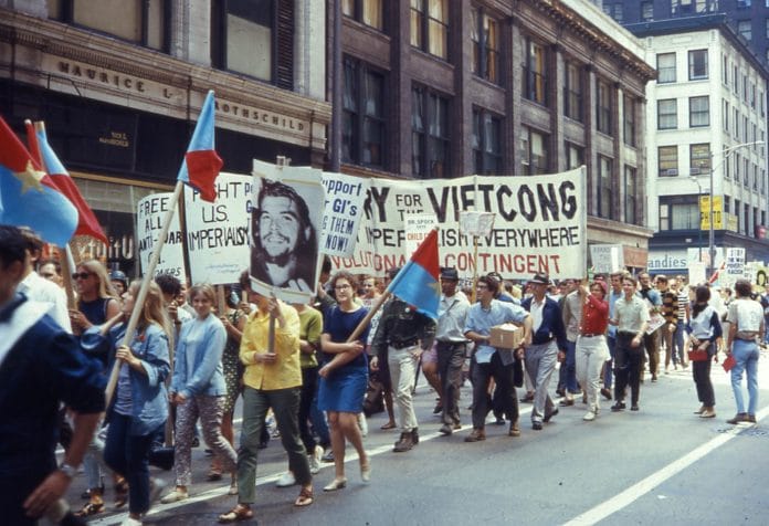 Anti-War March. This demonstration took place as Chicago was preparing to host the Democratic National Convention. Photo: Taken on August 10, 1968 by David Wilson. (CC BY 2.0).