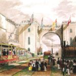 When The Economist was started in 1843, the industrial revolution was ongoing, and the first trains were combining cityes. Here The Duke of Wellington’s train being prepared for departure from Liverpool to Manchester, 15 September 1830. Original artist unrecorded; reproduced Gibbon, Richard (2010) Stephenson’s Rocket and the Rainhill Trials, Oxford: Shire Books. Public Domain. Se below 2 september 1843.