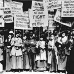 Another impetus for Women’s Day, Zetkin recognized, was the demonstration in New York by thousands of garment workers, mainly im/migrants and many socialists, demanding their rights, on March 8, 1908. So was the three-month garment workers’ strike a year later — the “Uprising of the 20,000” — led by 23-year-old Clara Lemlich, a Russian-Jewish immigrant. Photo from the uprising New York City 1909-10.