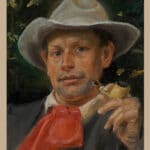 Portræt af Martin Andersen Nexø. Olie på lærred malet ca. 1911 af Michael Peter Ancher (1849–1927), dansk maler. Public Domain. Kollektion: Bornholms Kunstmuseum.
